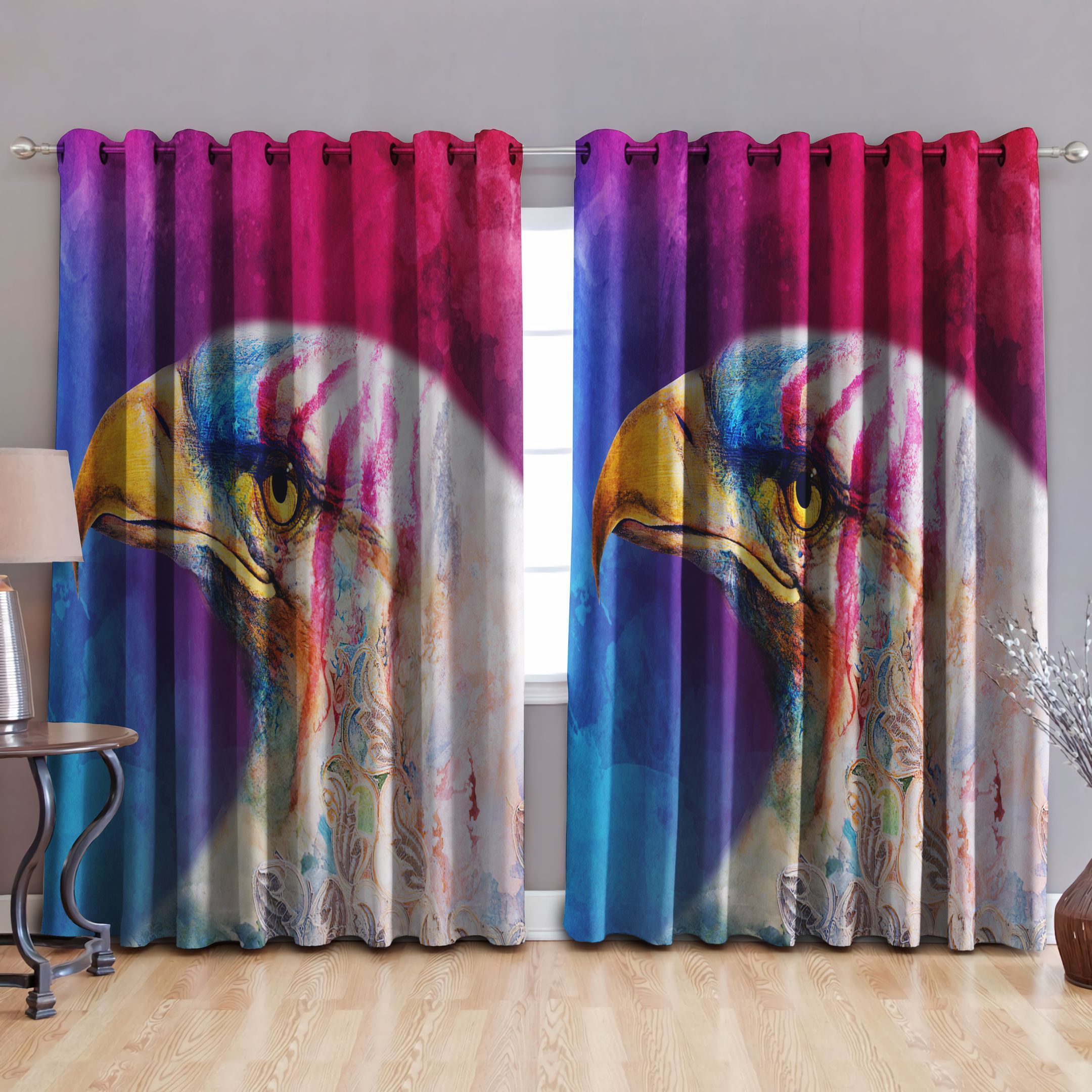 eagle take pride printed window curtain home decor 2450