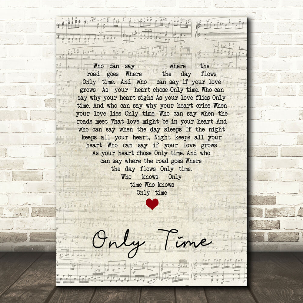 Enya Only Time Script Heart Song Lyric Music Print enya only time script heart song lyric music print 6979