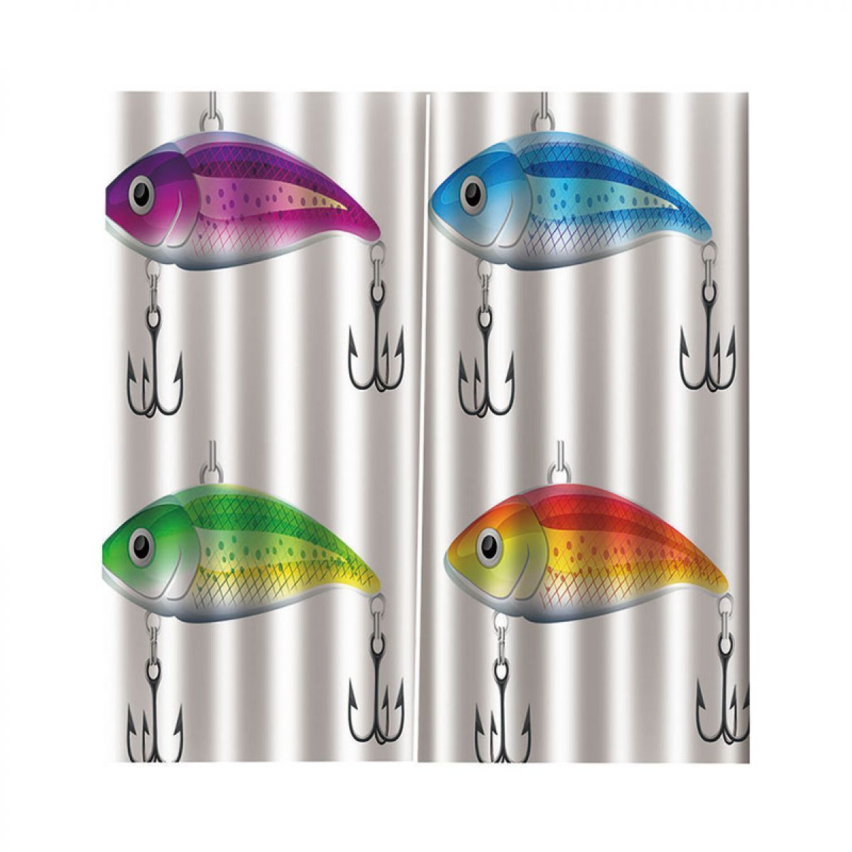 fishhook colorful fish printed window curtain home decor 6226