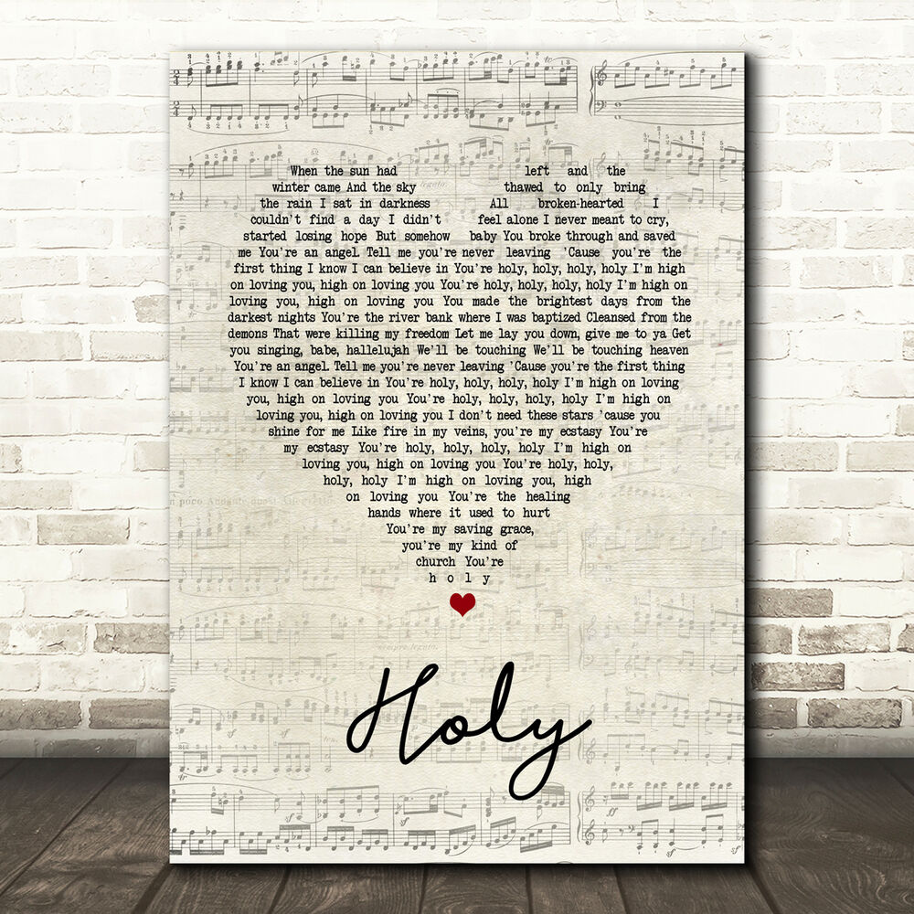 florida georgia line holy script heart song lyric print 1240