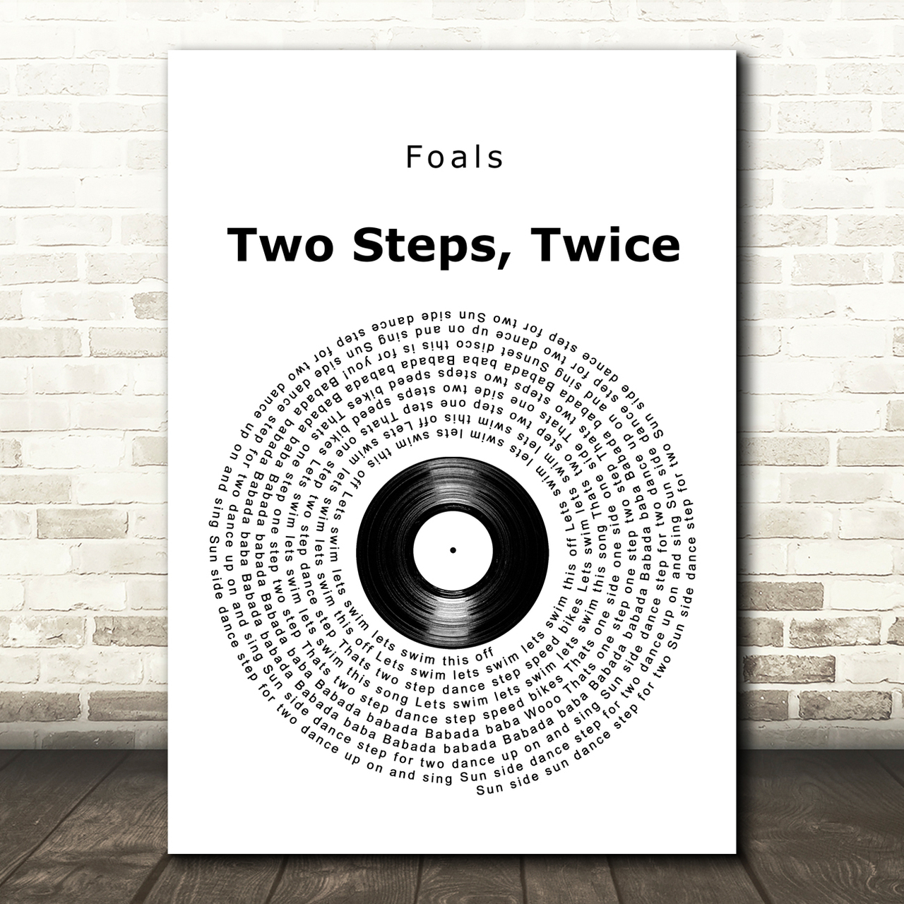 foals two steps twice vinyl record song lyric art print 1236