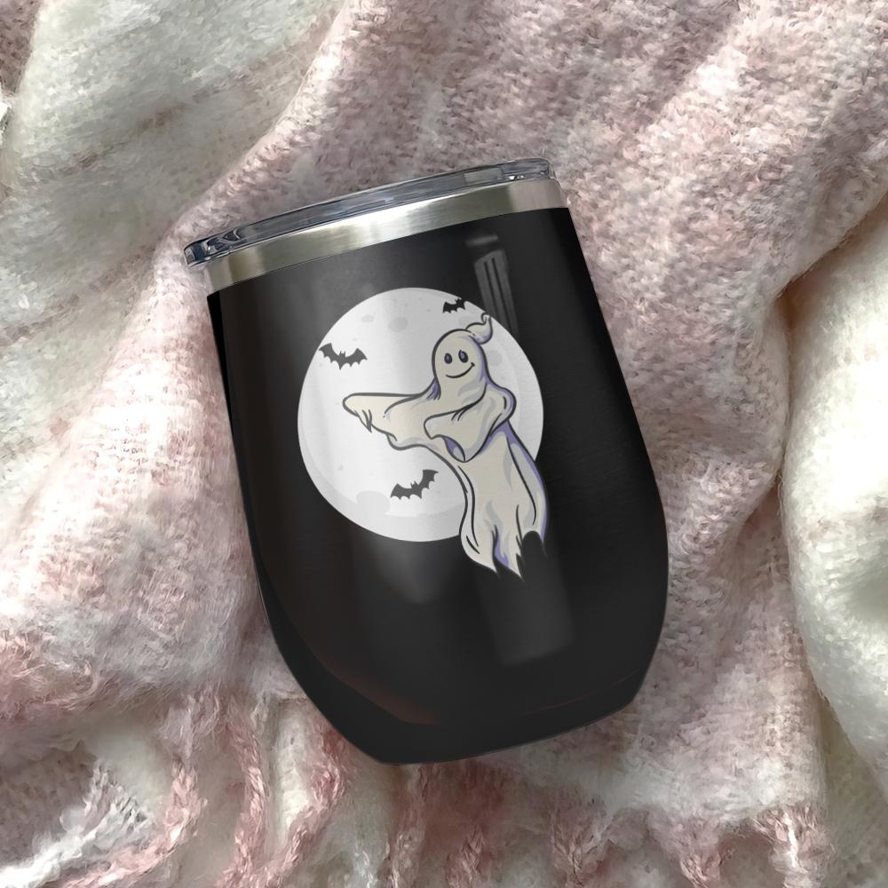 funny ghost halloween puns boo ghost scary pumpkin trick or treat halloween wine tumbler 2472