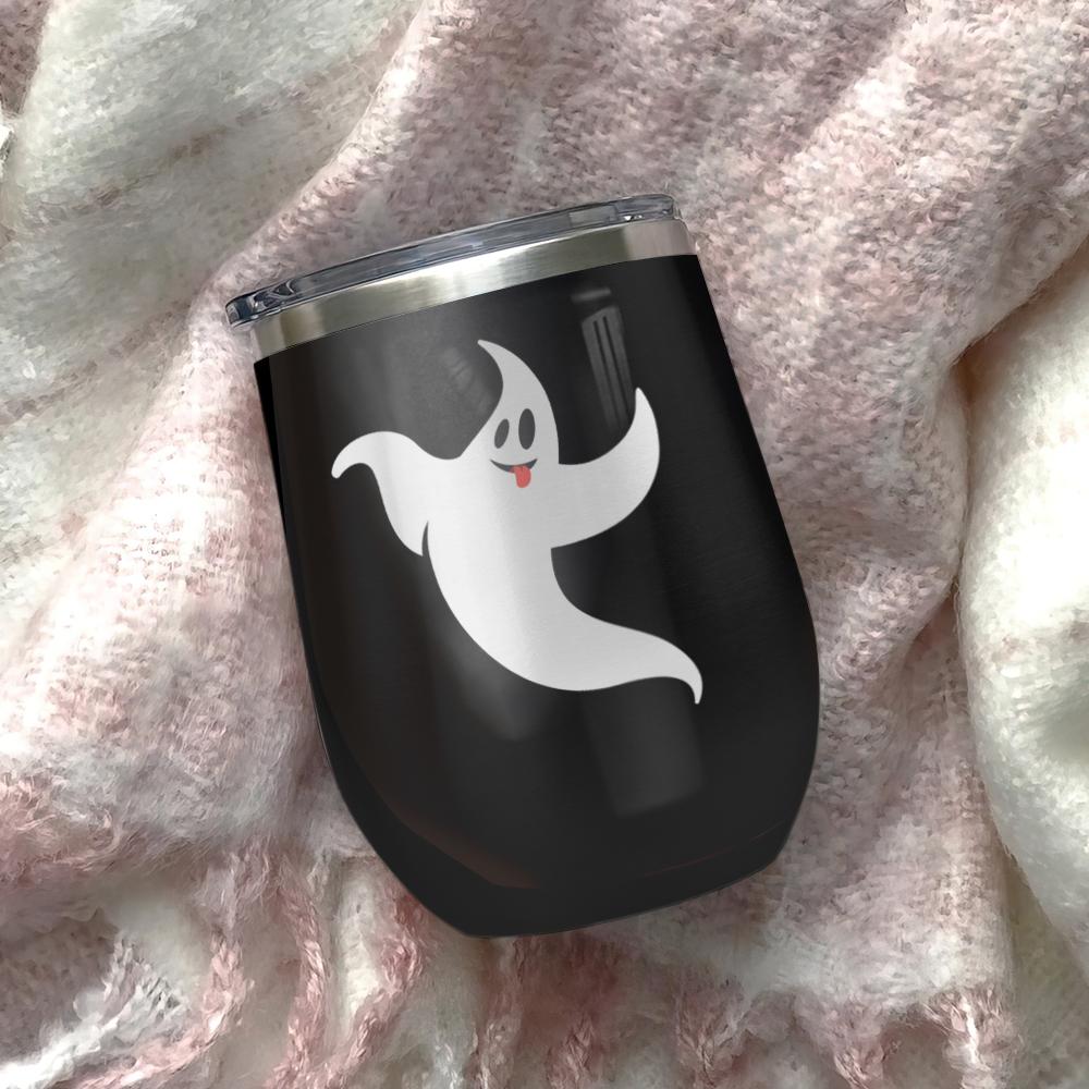 funny ghost halloween puns boo ghost scary pumpkin trick or treat halloween wine tumbler 8199