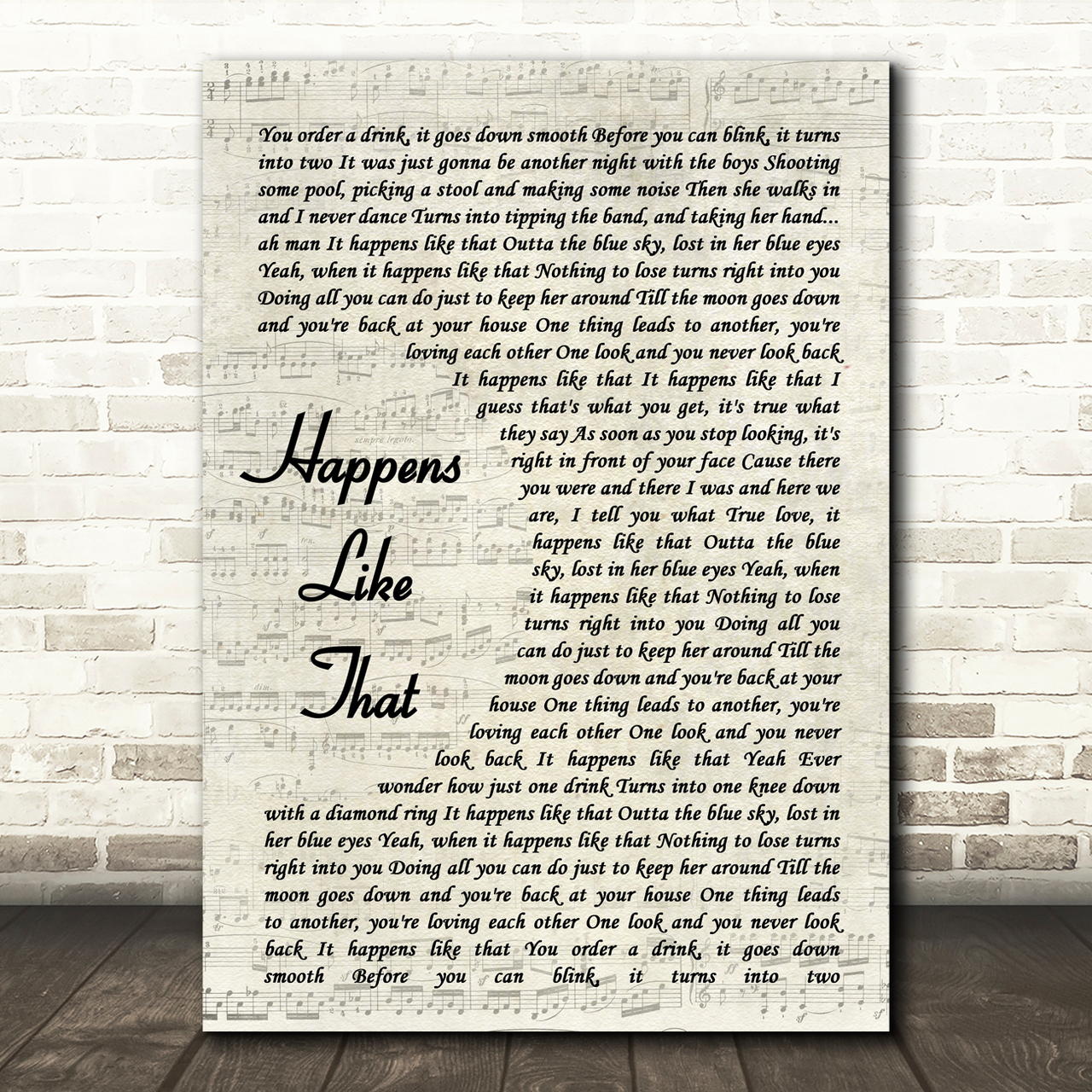 Granger Smith Happens Like That Vintage Script Song Lyric Quote Print granger smith happens like that vintage script song lyric quote print 4235