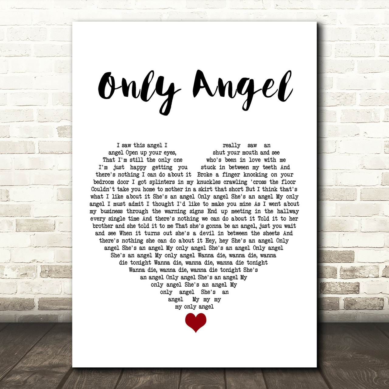 harry styles only angel white heart song lyric art print 3696