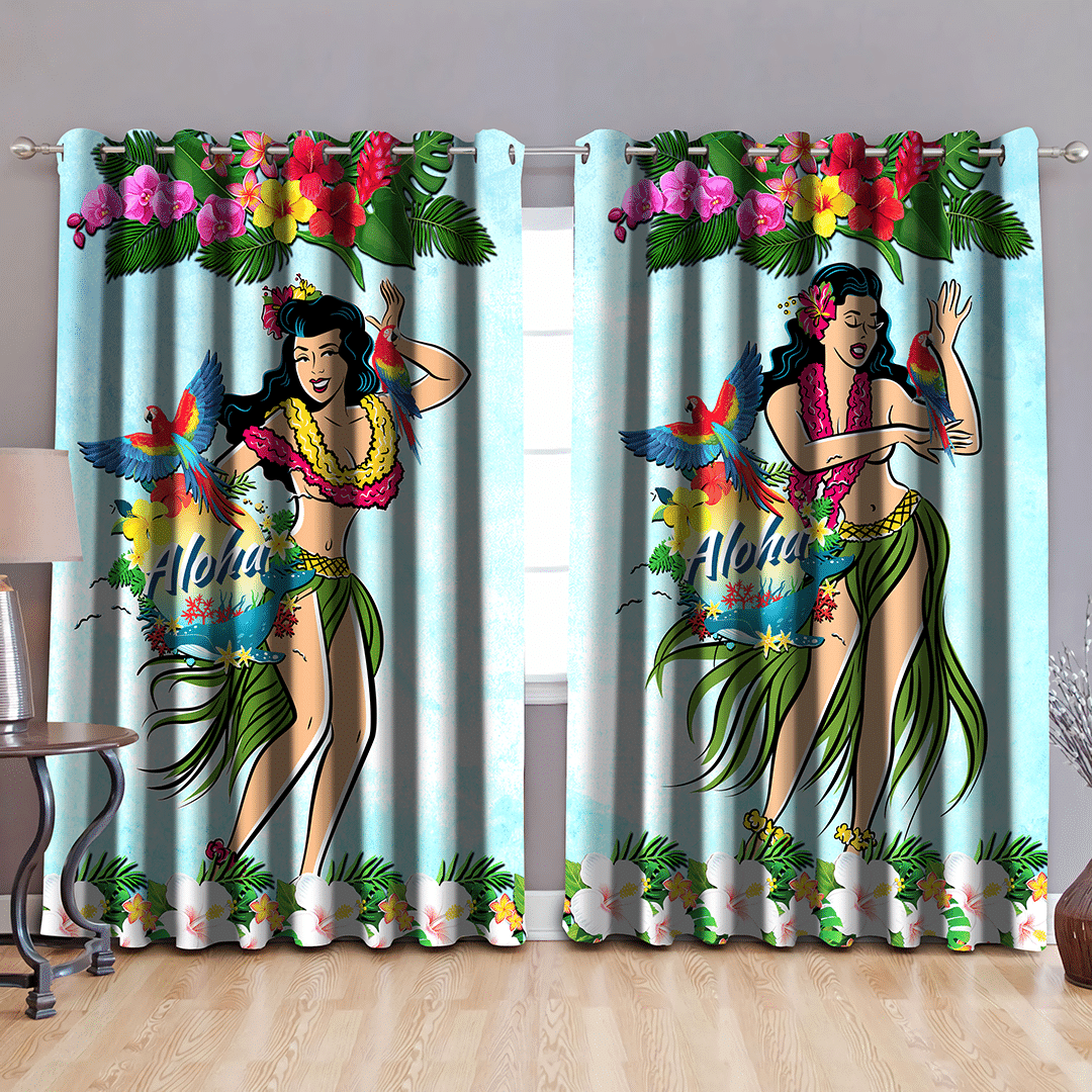 hawaiian aloha summer is coming printed window curtain 4516