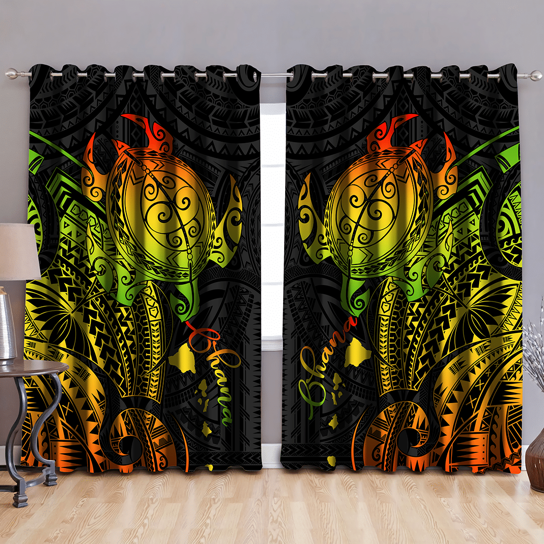 hawaiian ohana reggae turtle window curtains home decor 8501