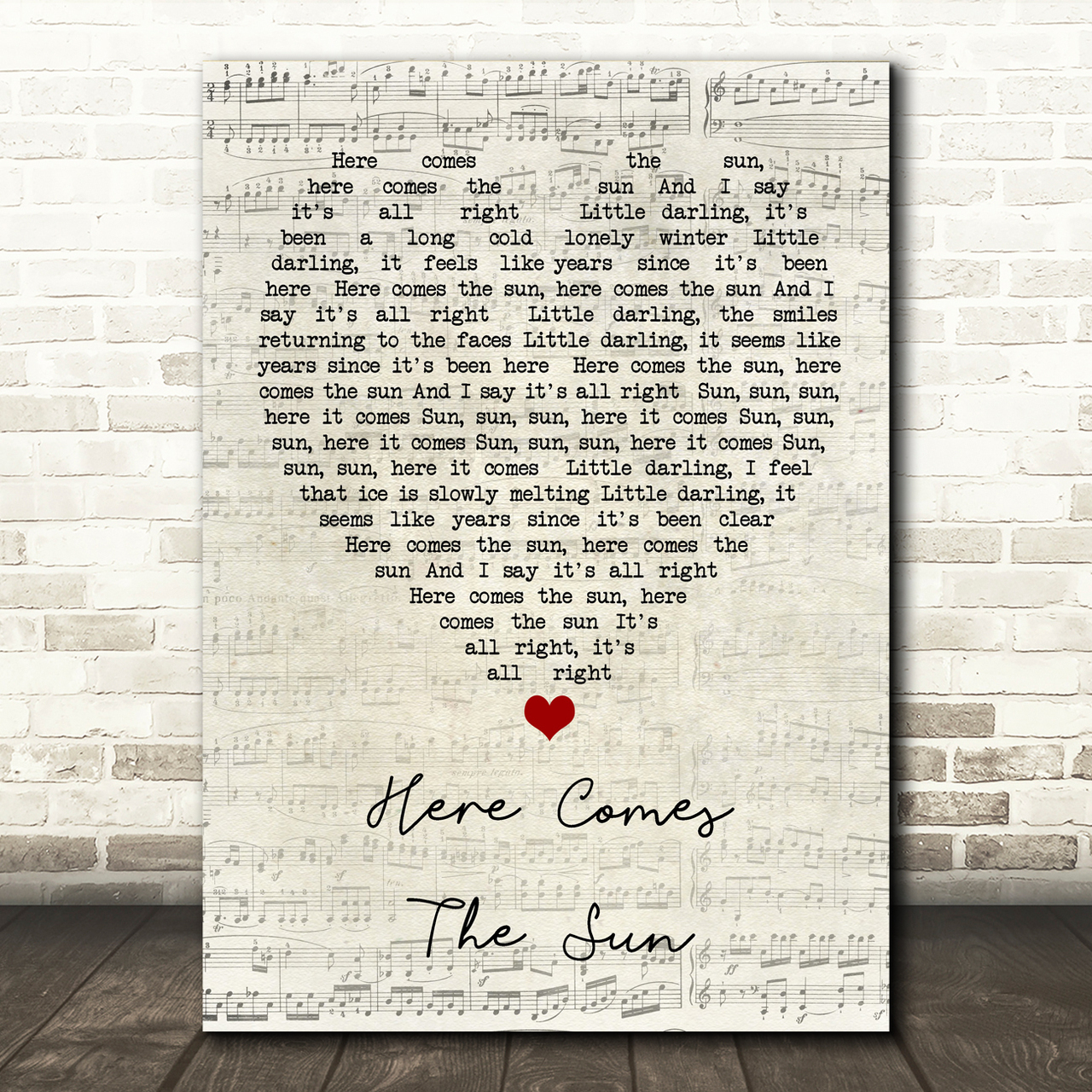 Here Comes The Sun The Beatles Script Heart Song Lyric Print here comes the sun the beatles script heart song lyric print 5831
