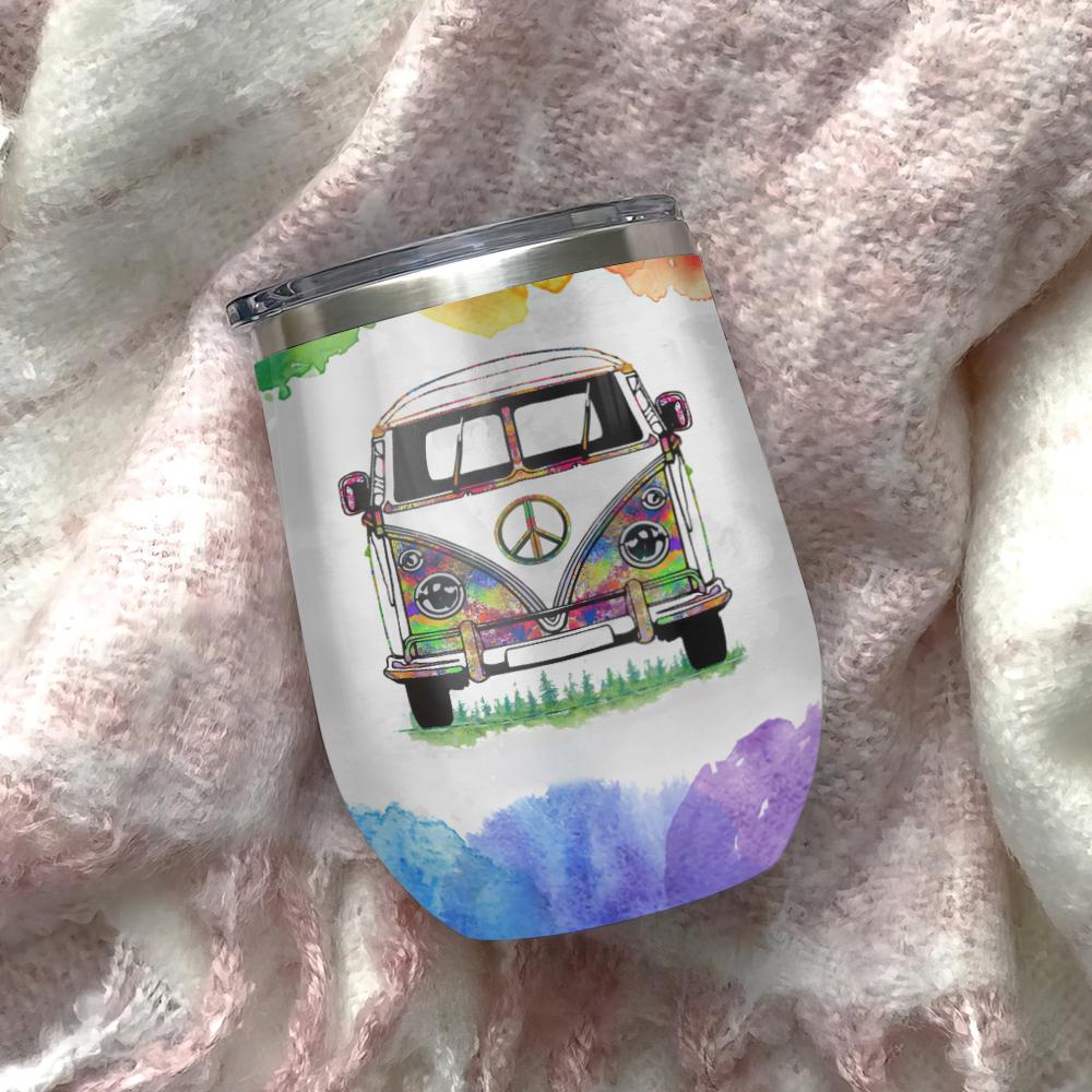 hippie van what a long strange trip its been piece hippie bohemian hippie gifts for her gifts for hippie friends hippie gifts for him wine tumbler 1602