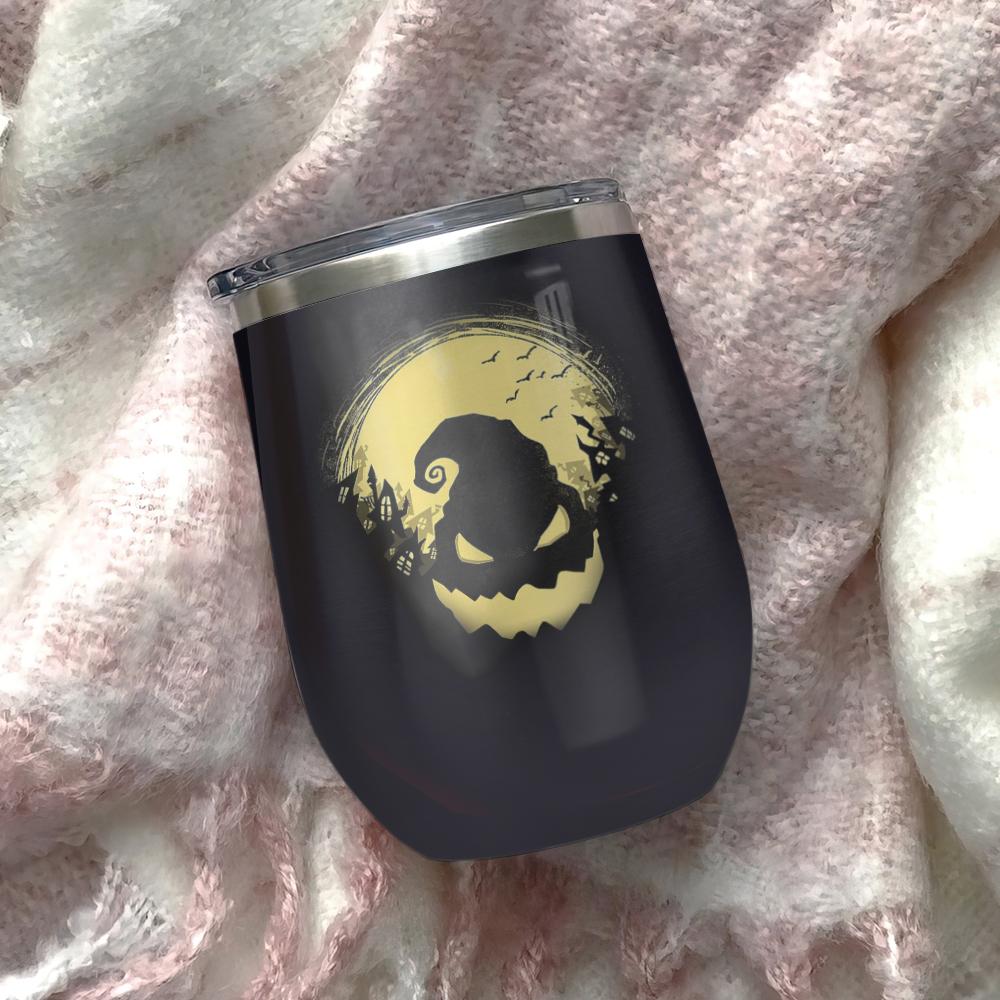 i am the shadow on the moon at night filling your dreams to the brim with fright witch black cat pumpkin trick or treat halloween wine tumbler 4431