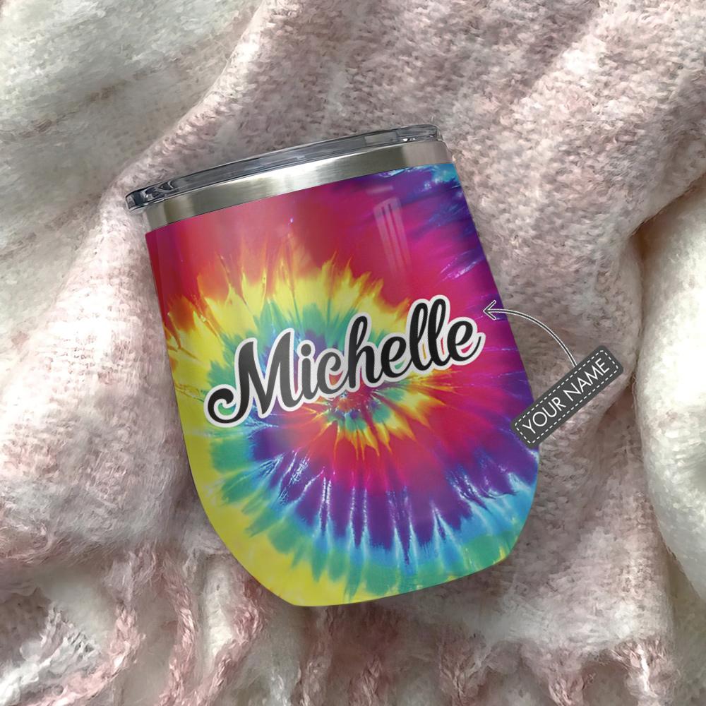 i takes a lot of sparkle teacher tie dye personalized wine tumbler 4748