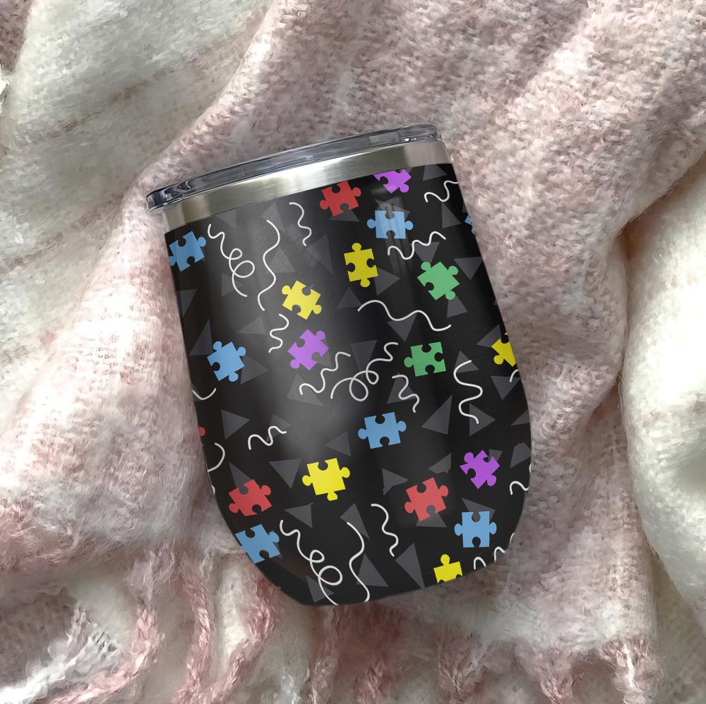 i teach awesome kids autism kids special edu teacher wine tumbler teacher gift wine tumbler 1099