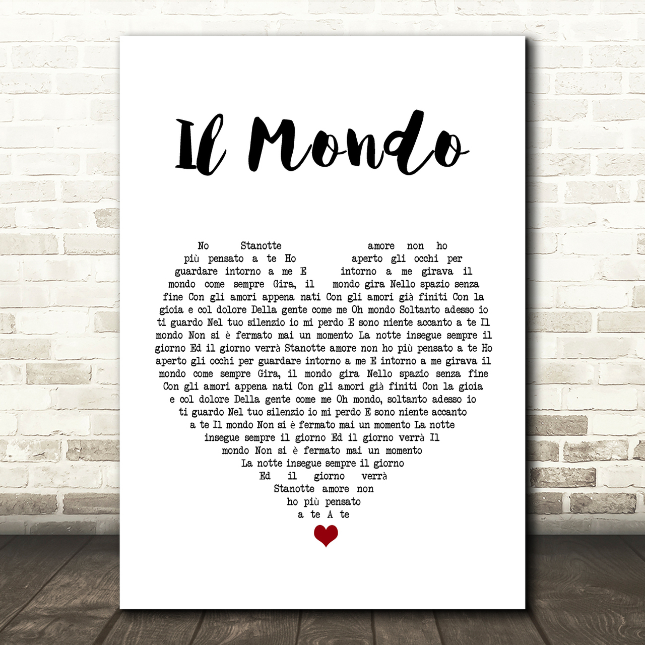 Il Mondo Il Mondo White Heart Song Lyric Art Print il mondo il mondo white heart song lyric art print 5856