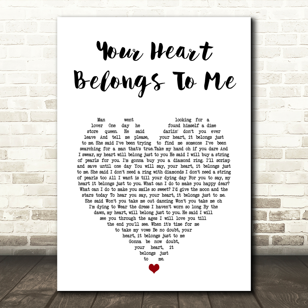 jarrod dickenson your heart belongs to me white heart song lyric art print 6608