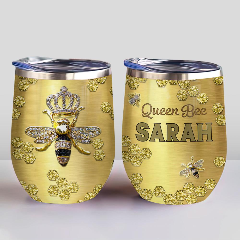 jewelry queen bee wine tumbler bee lovers gift personalized wine tumbler 3848