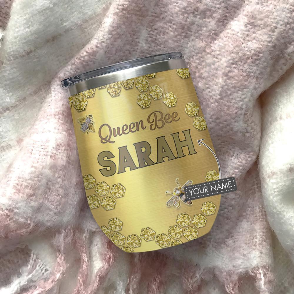 jewelry queen bee wine tumbler bee lovers gift personalized wine tumbler 5054