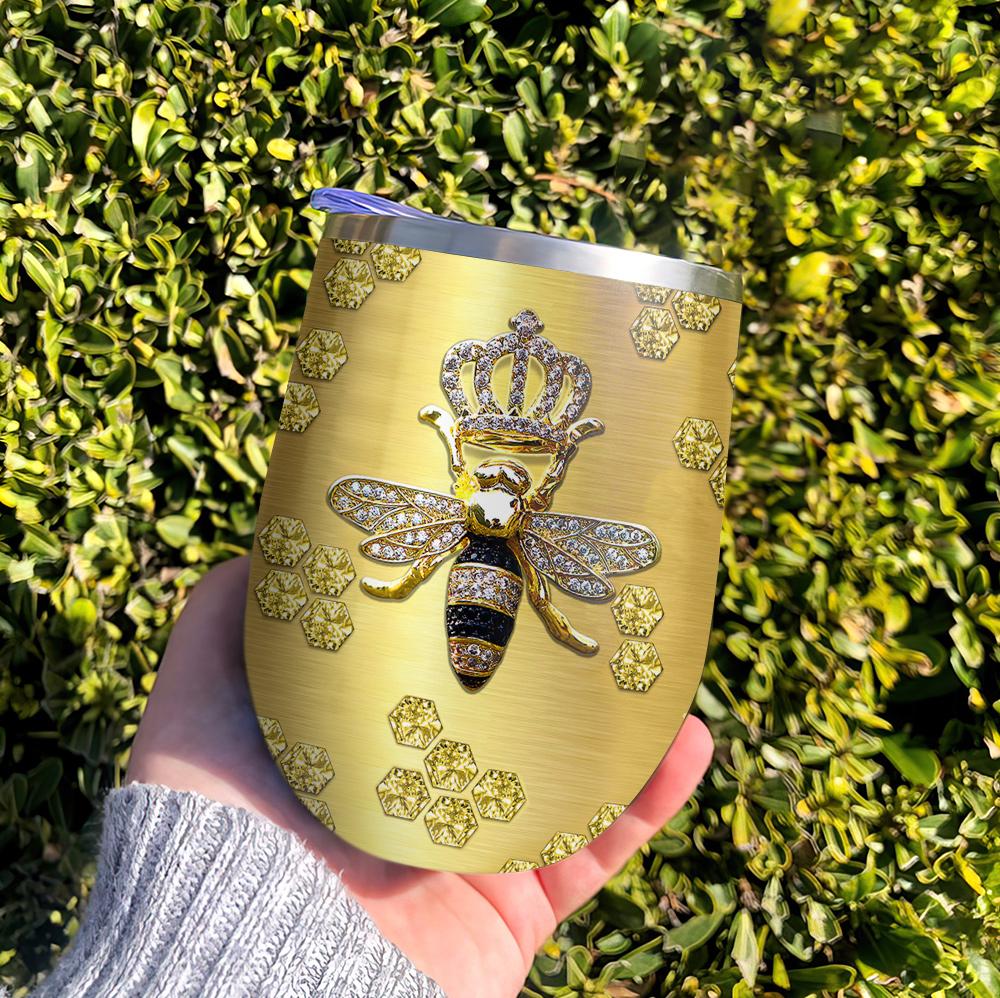 jewelry queen bee wine tumbler bee lovers gift personalized wine tumbler 7098
