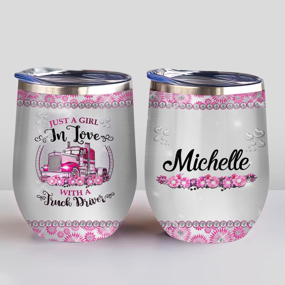 Jewelry Style Trucker Wife Personalized Wine Tumbler jewelry style trucker wife personalized wine tumbler 4547