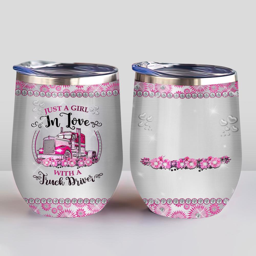Jewelry Style Trucker Wife Personalized Wine Tumbler jewelry style trucker wife personalized wine tumbler 7087
