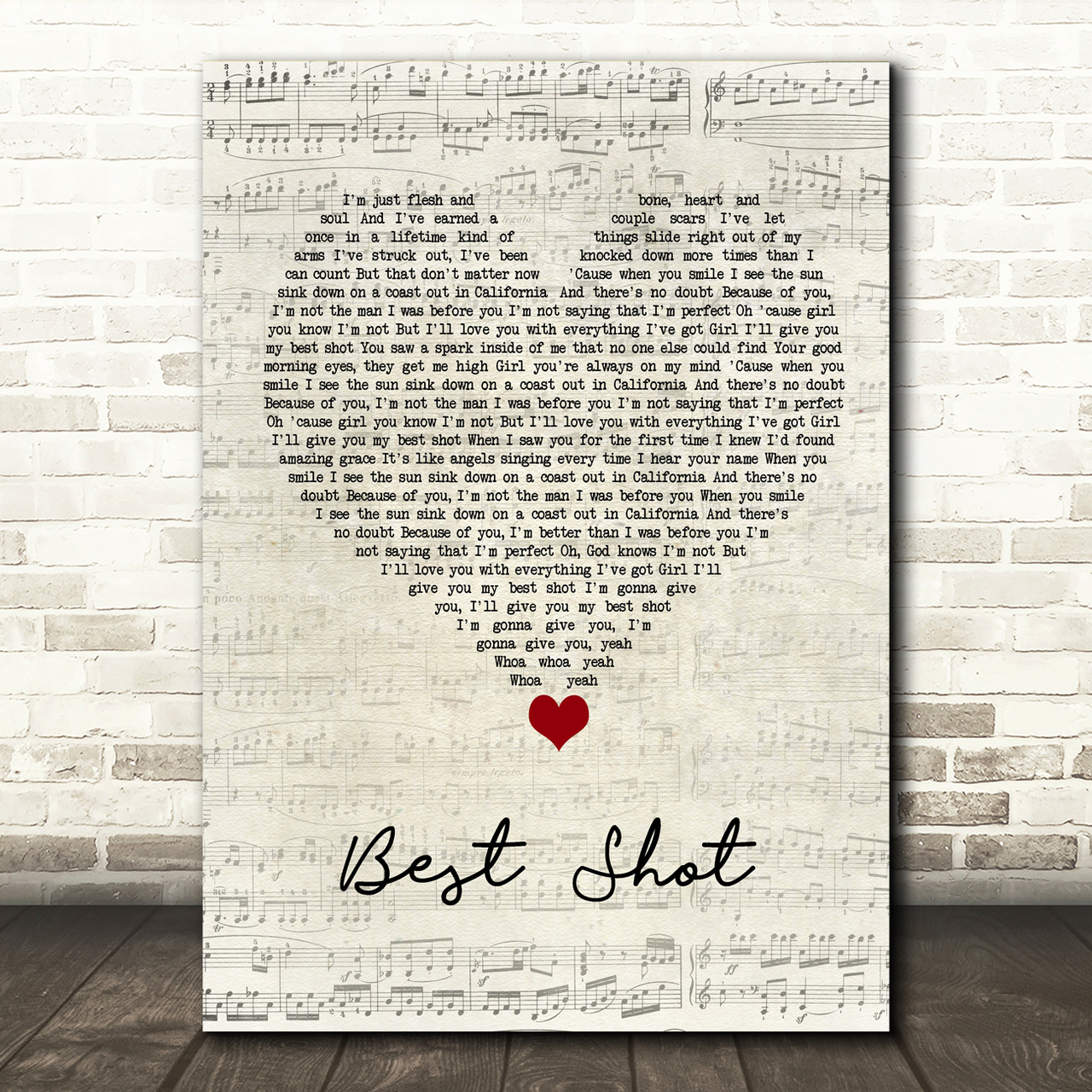 jimmie allen best shot script heart song lyric wall art print 2494