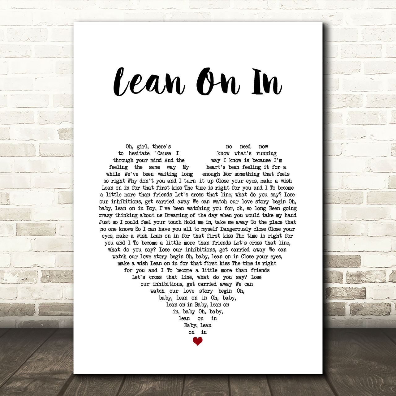jonny houlihan lean on in white heart song lyric art print 2610