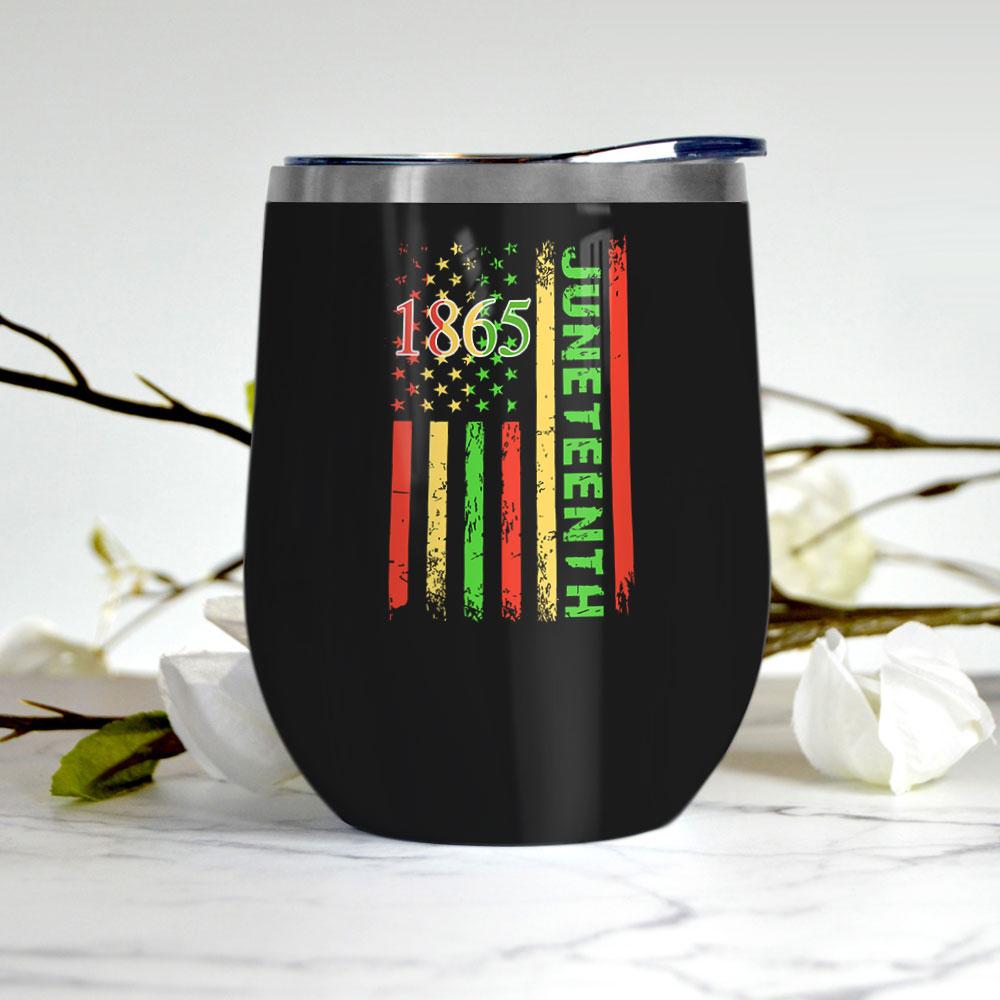juneteenth flag american flag pattern independence day africa american independence day african black coffee mug wine tumbler 2332