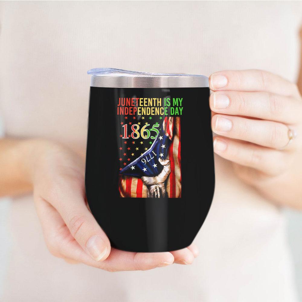 juneteenth flag american flag pattern independence day africa american independence day african black coffee mug wine tumbler 2386