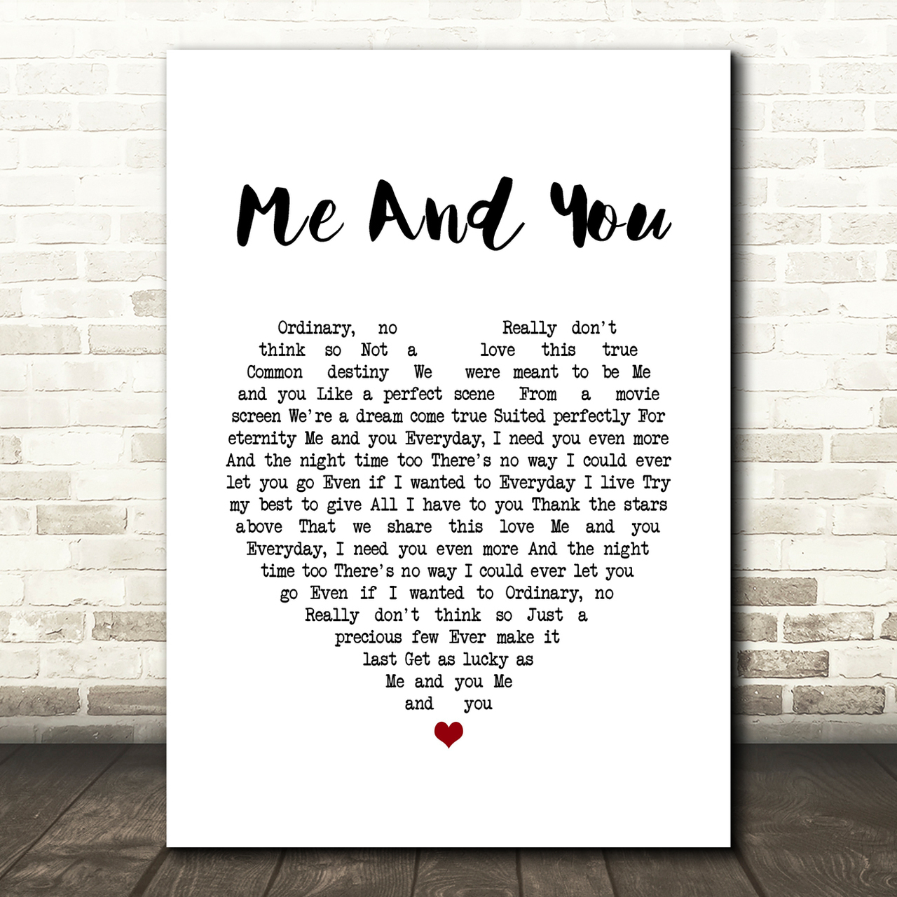 kenny chesney me and you heart song lyric quote print 7165