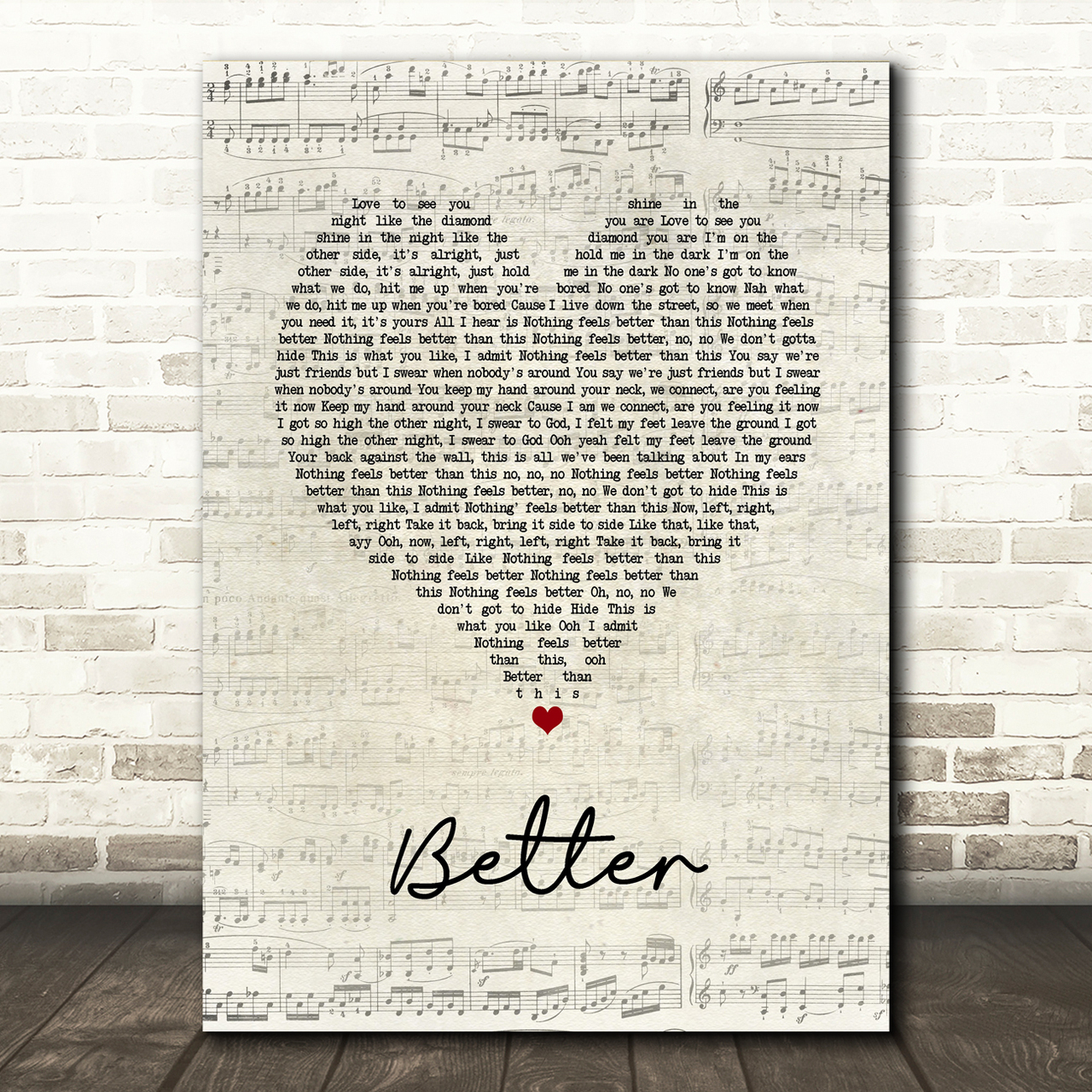 Khalid Better Script Heart Song Lyric Print khalid better script heart song lyric print 6334