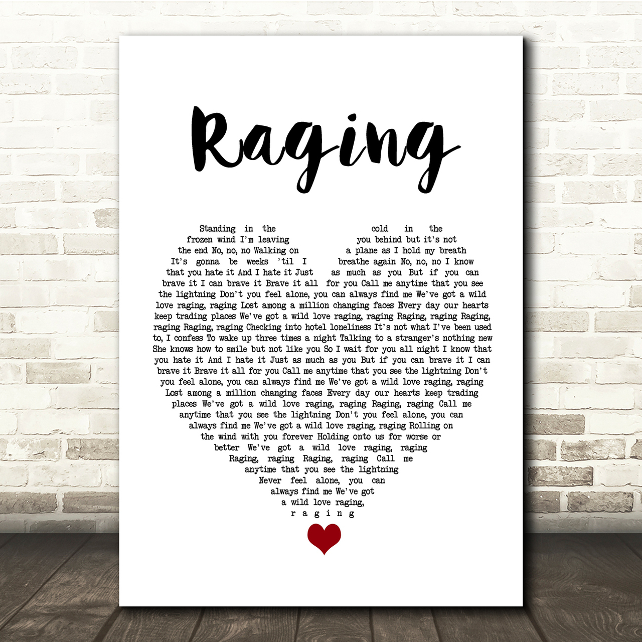 kygo raging white heart song lyric quote music poster print 2656