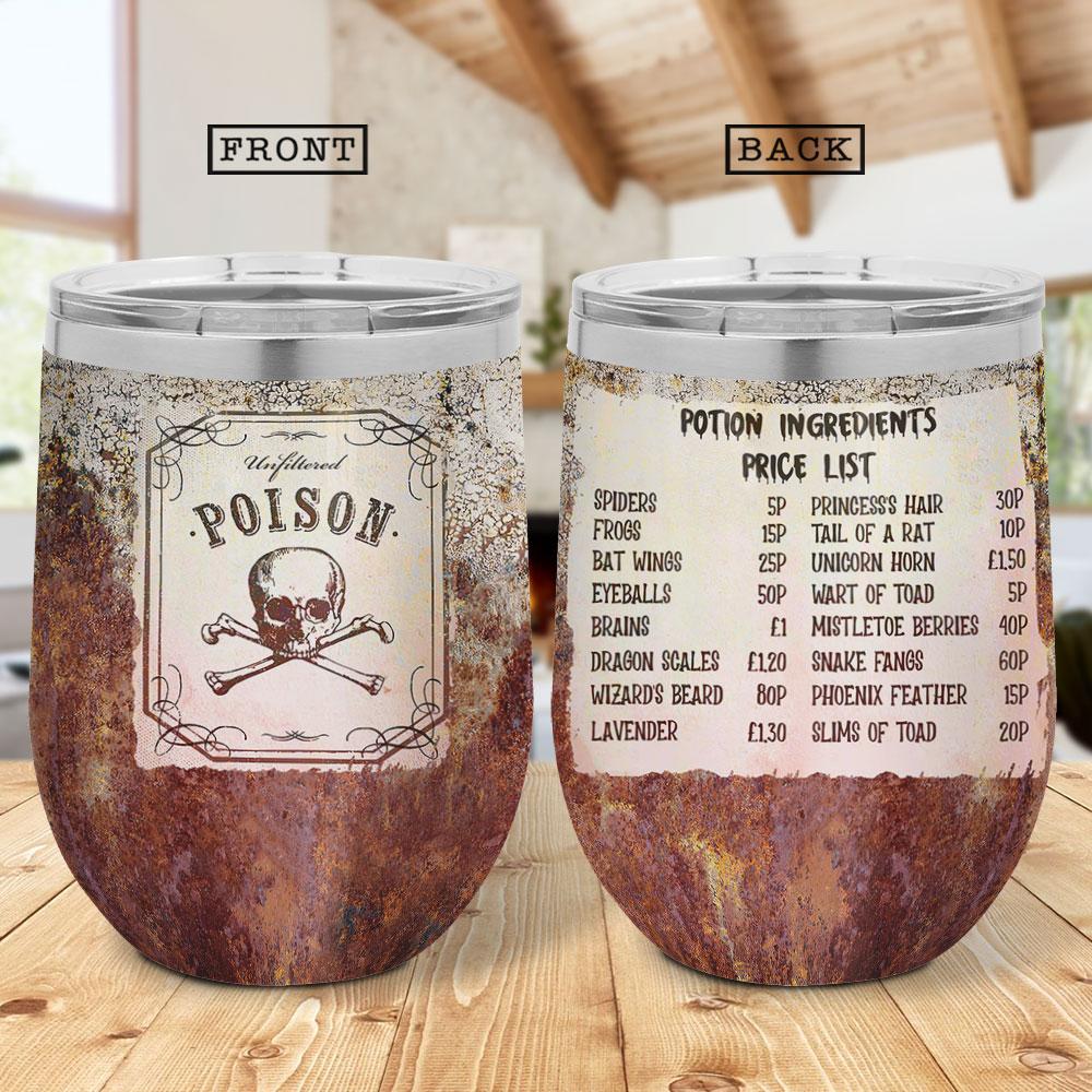 label potion glass pattern old rusty pattern boo witch black cat scary halloween wine tumbler 5952