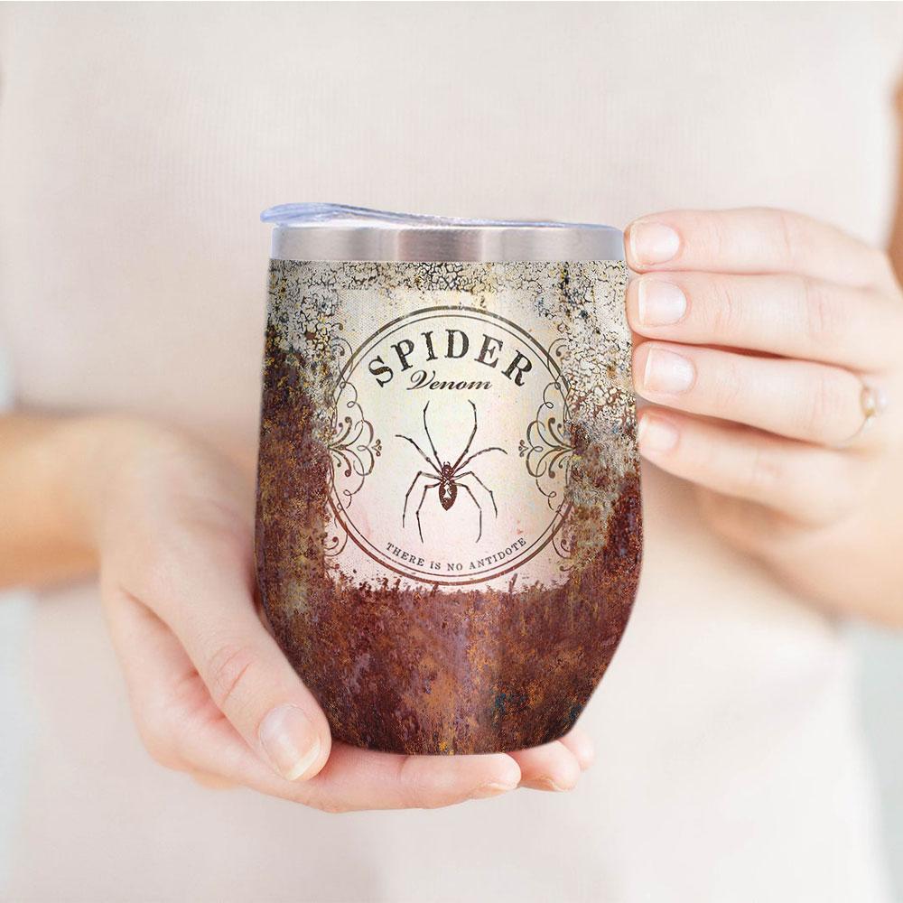 label potion glass pattern old rusty pattern boo witch black cat scary halloween wine tumbler 7169