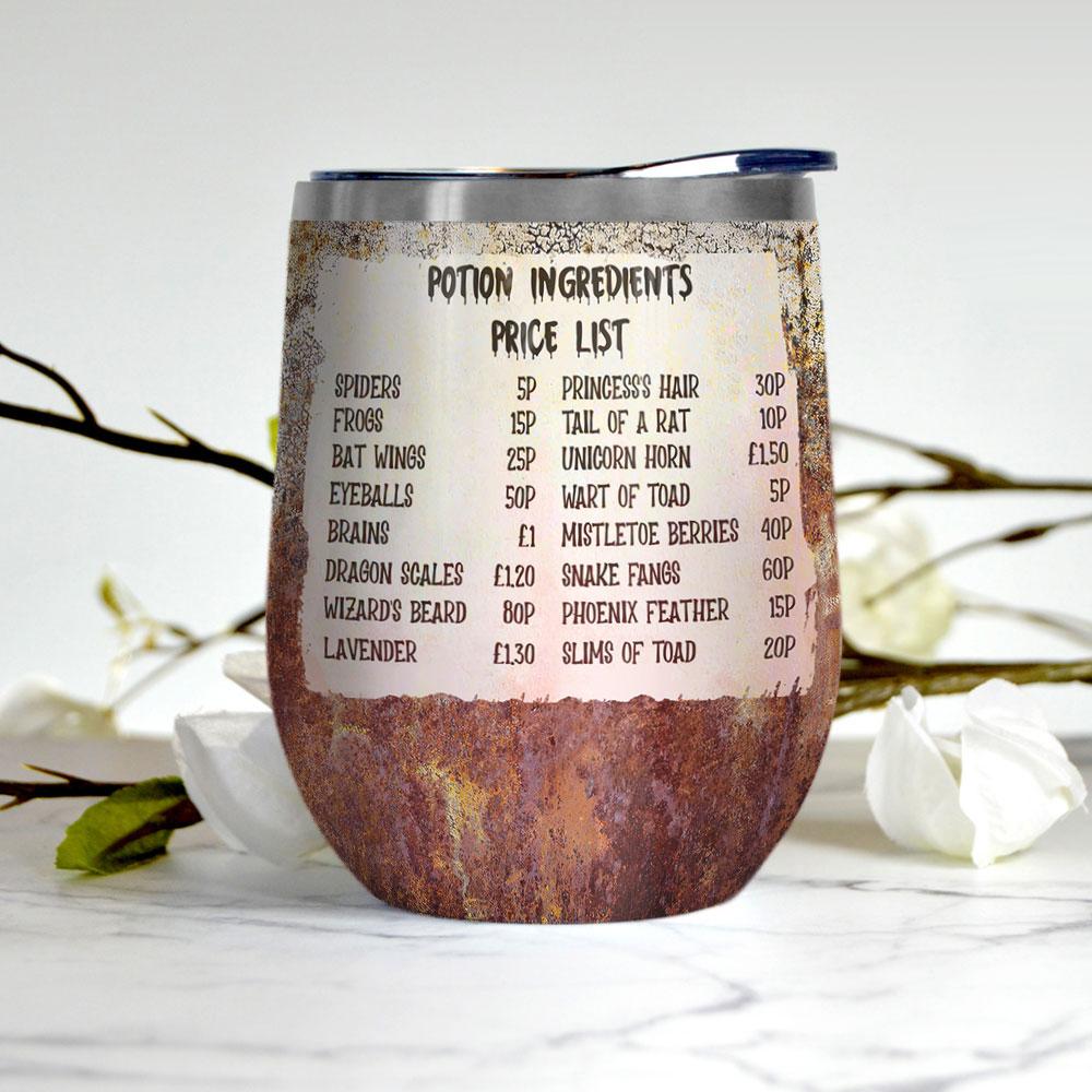 label potion glass pattern old rusty pattern boo witch black cat scary halloween wine tumbler 8483