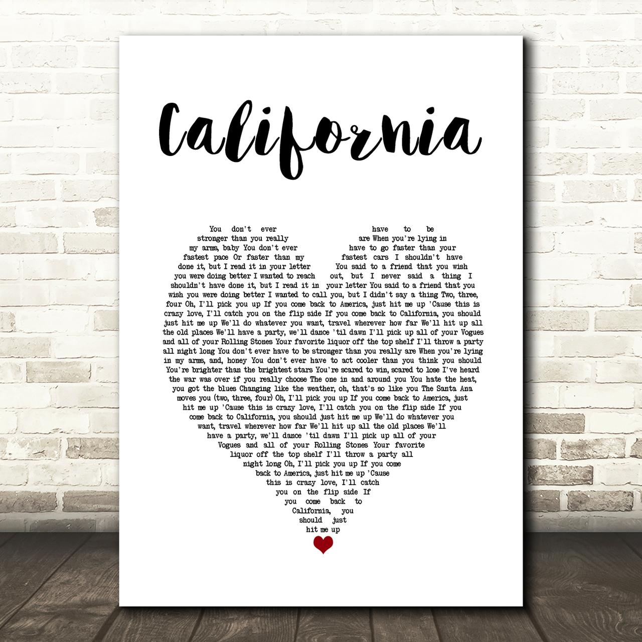 Lana Del Rey California White Heart Song Lyric Art Print lana del rey california white heart song lyric art print 7795