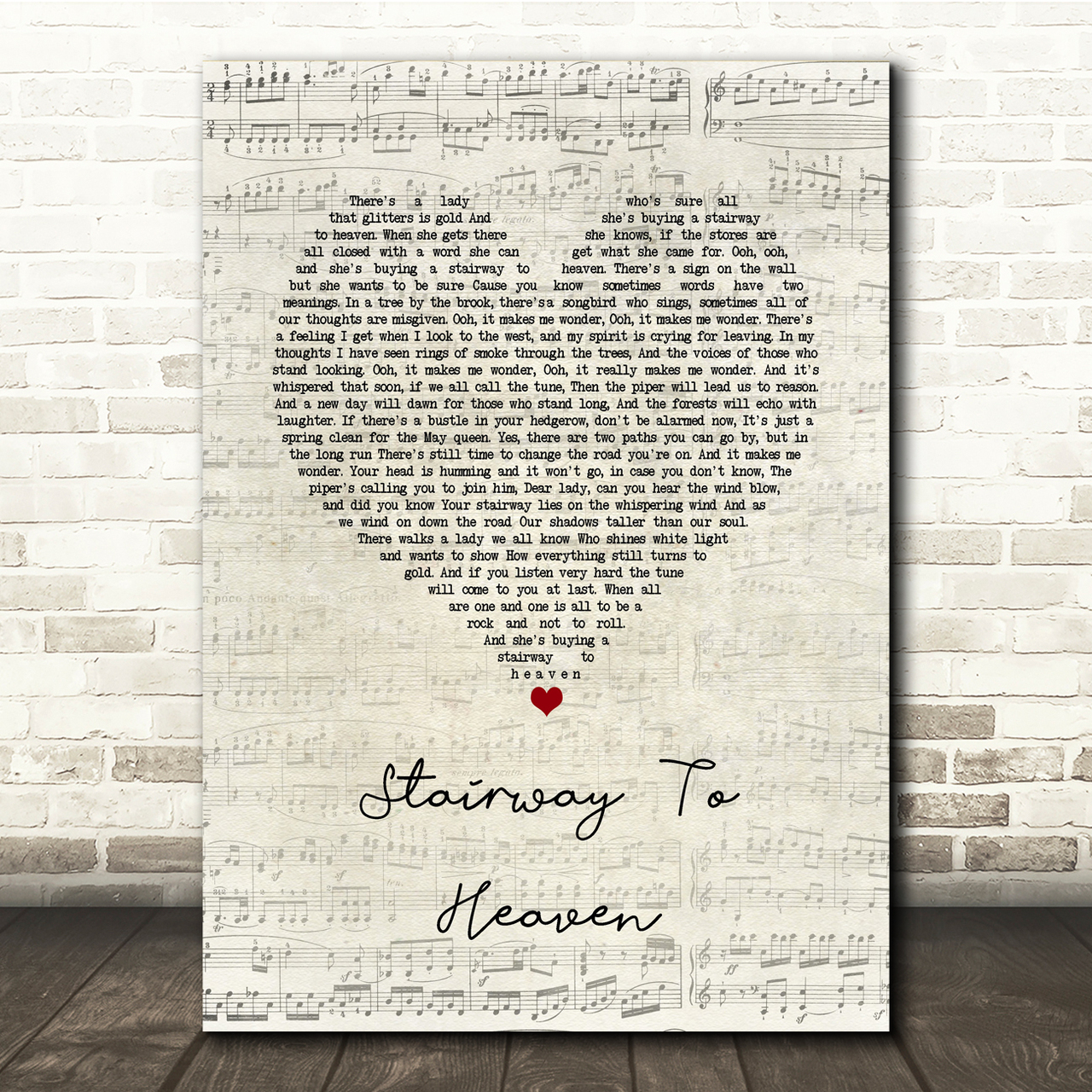 Led Zeppelin Stairway To Heaven Script Heart Song Lyric Music Print led zeppelin stairway to heaven script heart song lyric music print 3354