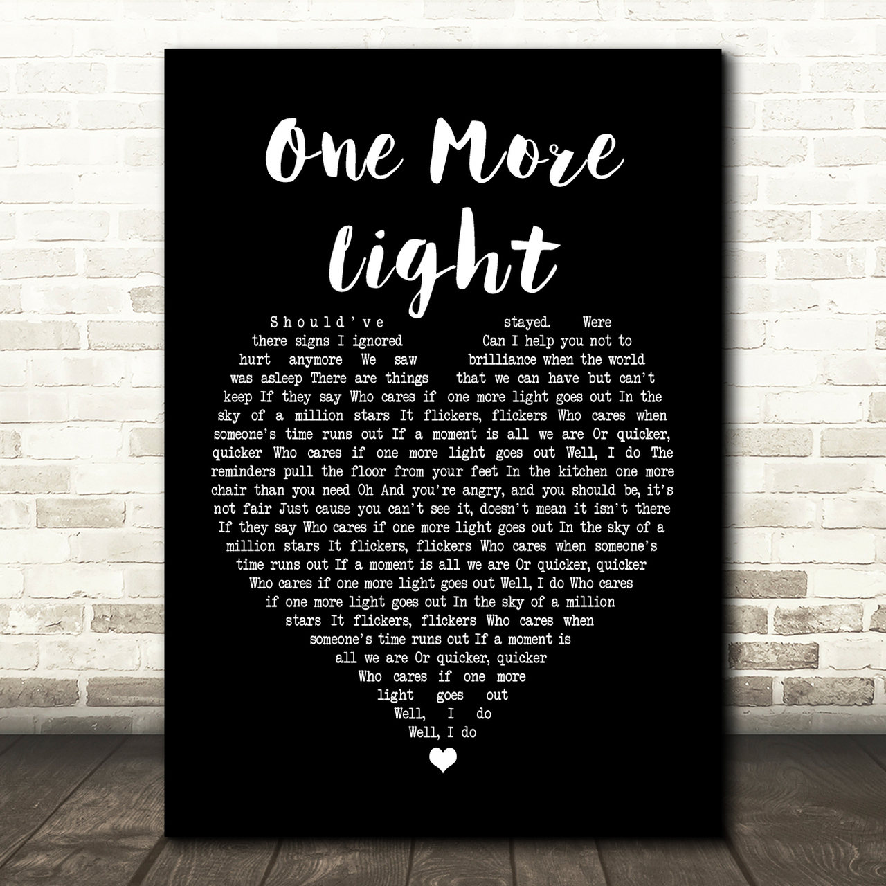 linkin park one more light black heart song lyric print 3597