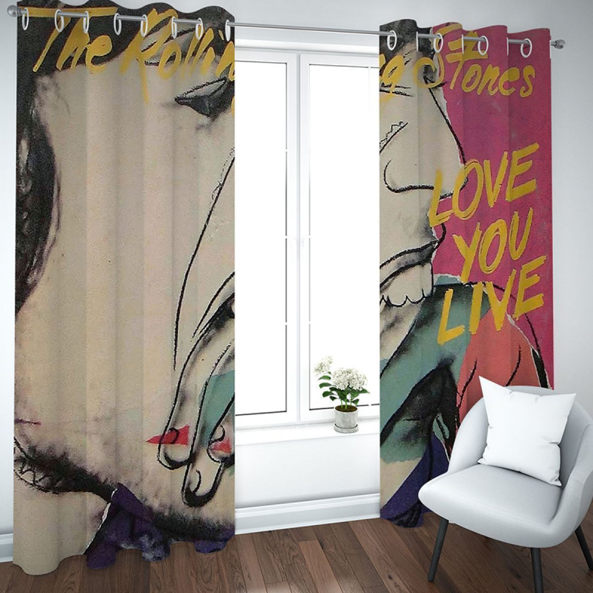 Man Biting Hand Printed Window Curtain Home Decor man biting hand printed window curtain home decor 2108