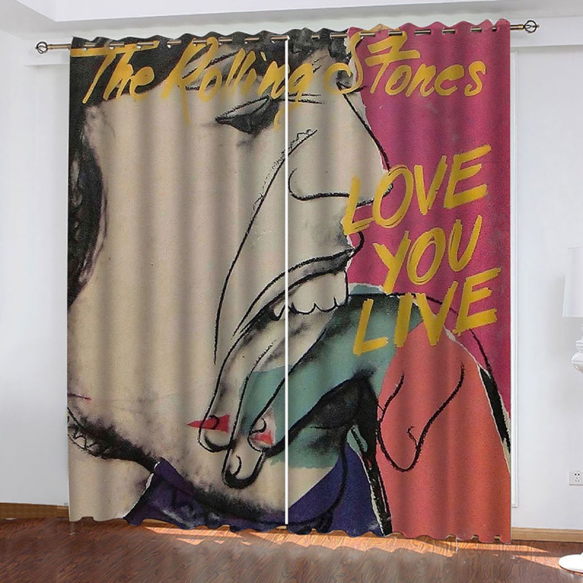 Man Biting Hand Printed Window Curtain Home Decor man biting hand printed window curtain home decor 4555