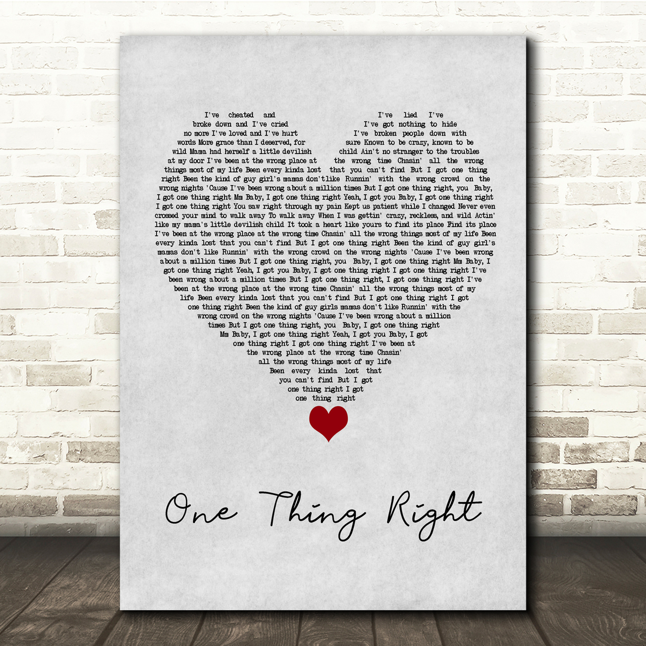 marshmello kane brown one thing right grey heart song lyric quote music poster print 1792