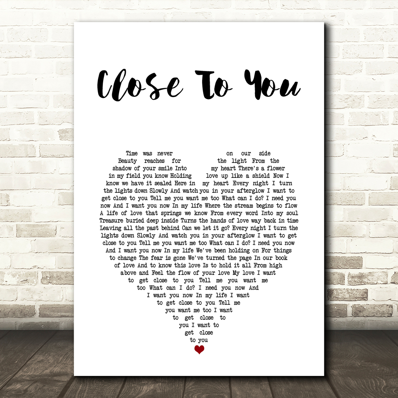 marti pellow close to you white heart song lyric art print 8037