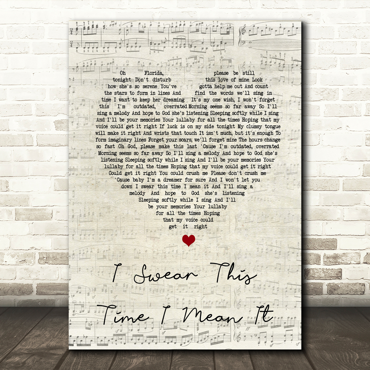 mayday parade i swear this time i mean it script heart song lyric print 7145