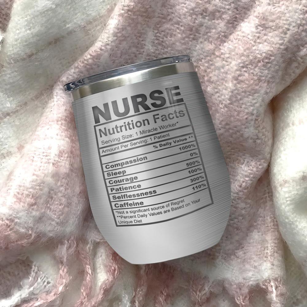 metal style nursing is a work of heart nurse nutrition facts funny nurse gift for women wine tumbler 5667