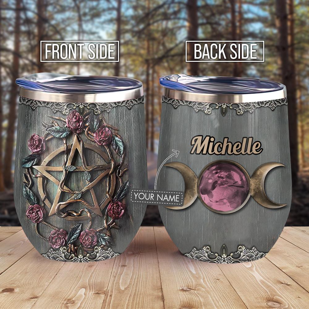 Metal Style Wicca Symbol Personalized Wine Tumbler metal style wicca symbol personalized wine tumbler 5103