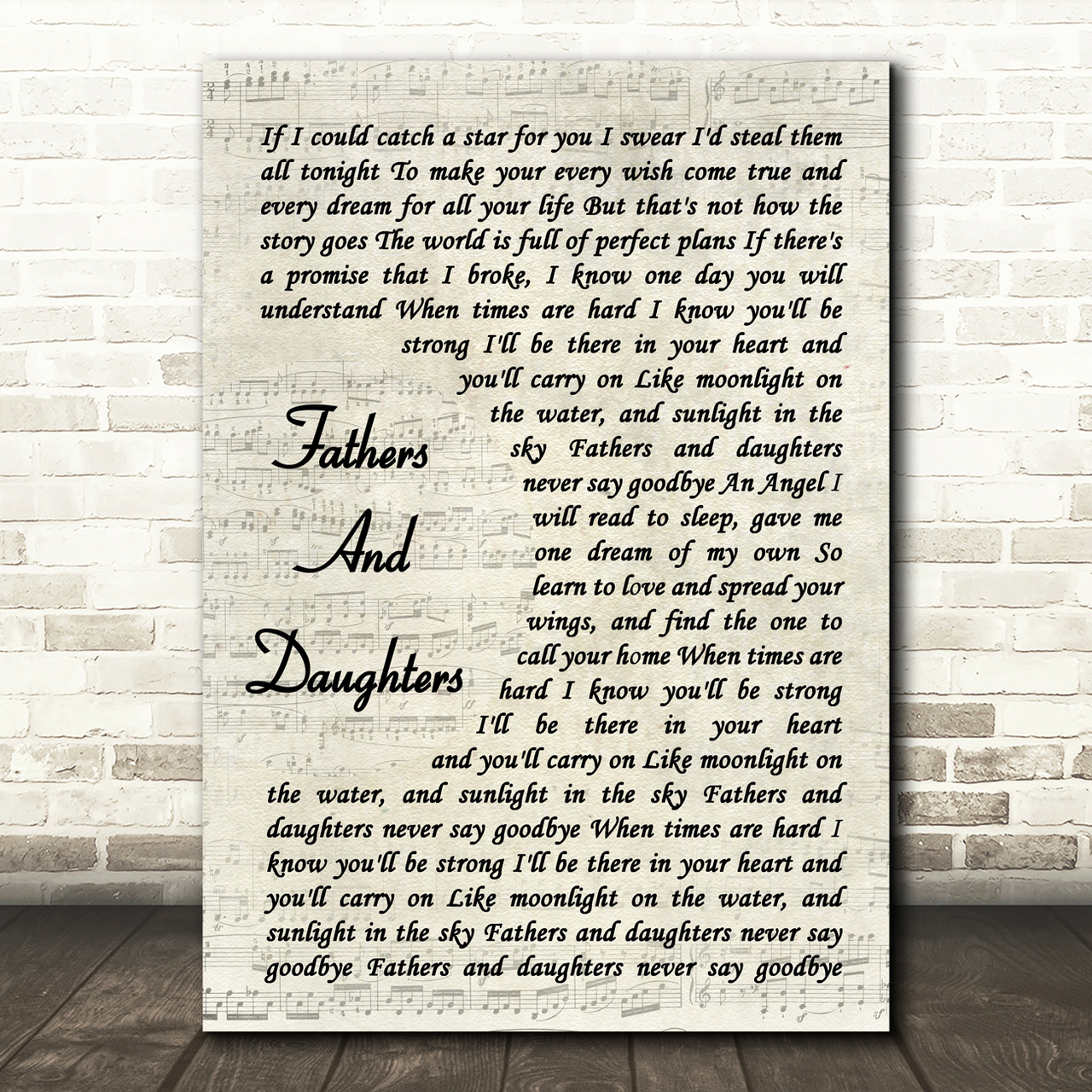 michael bolton fathers and daughters never say goodbye vintage script print 4122