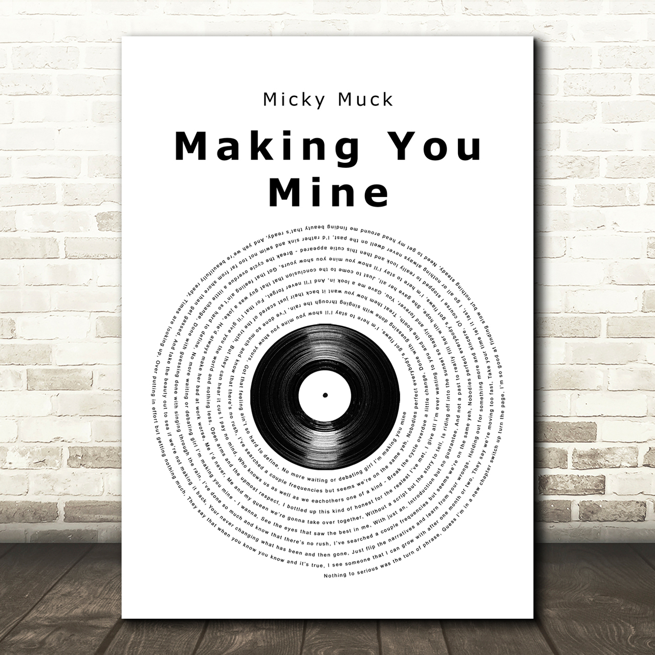 Micky Muck Making You Mine Vinyl Record Song Lyric Art Print micky muck making you mine vinyl record song lyric art print 7495