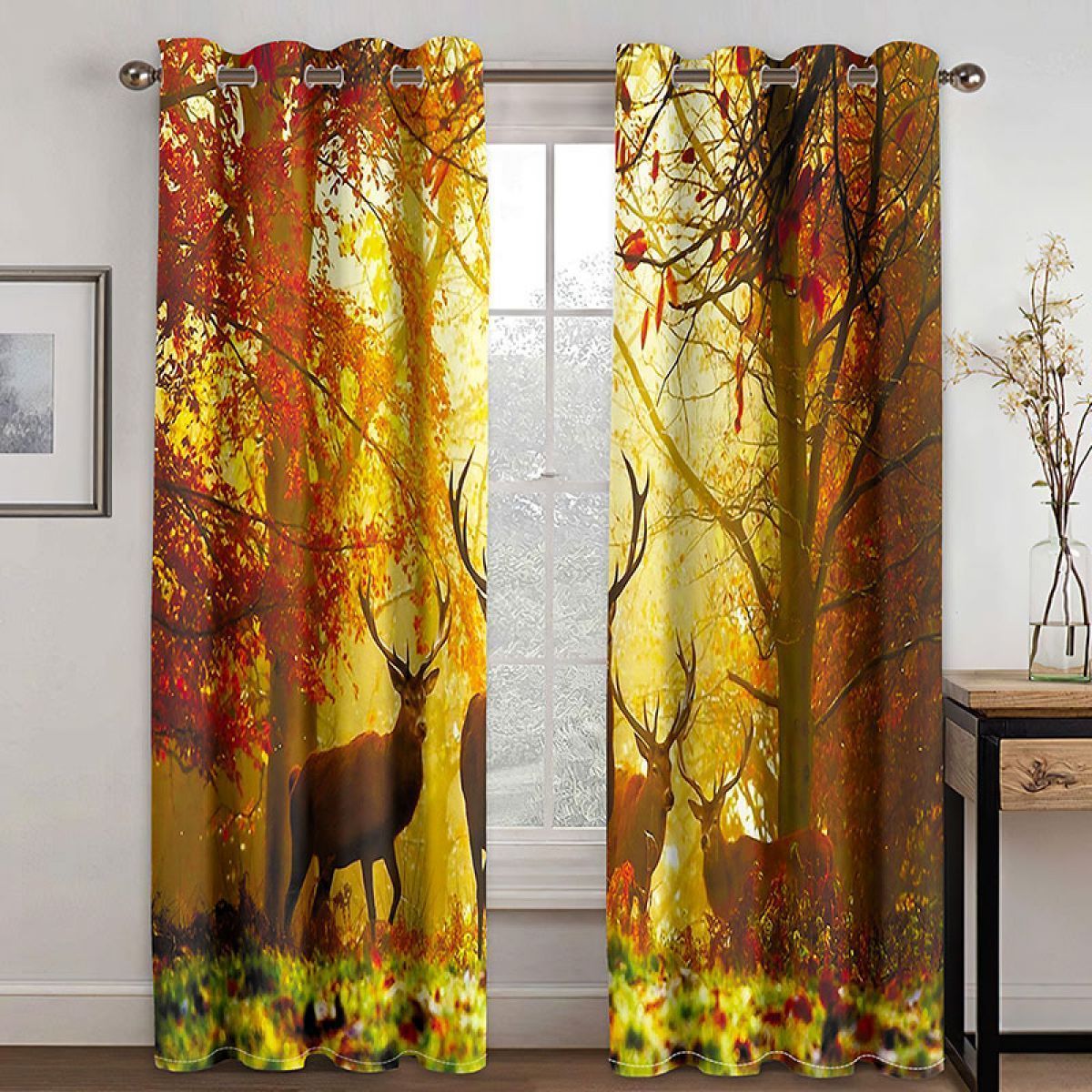 Modern 3d Animal Romantic Dog Printed Window Curtain Home Decor modern 3d animal romantic dog printed window curtain home decor 5574