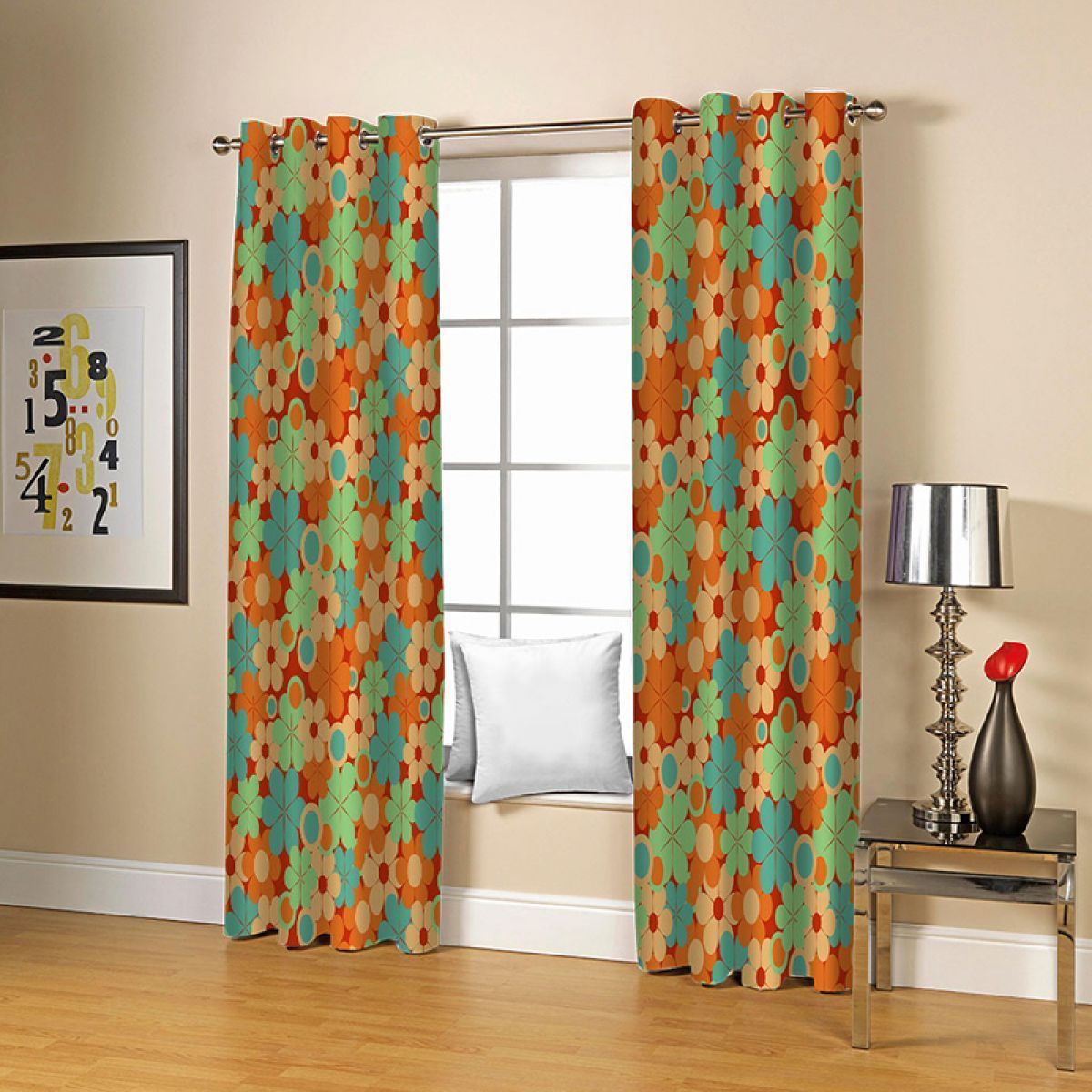 modern 3d cartoon flower pattern printed window curtain home decor 8683
