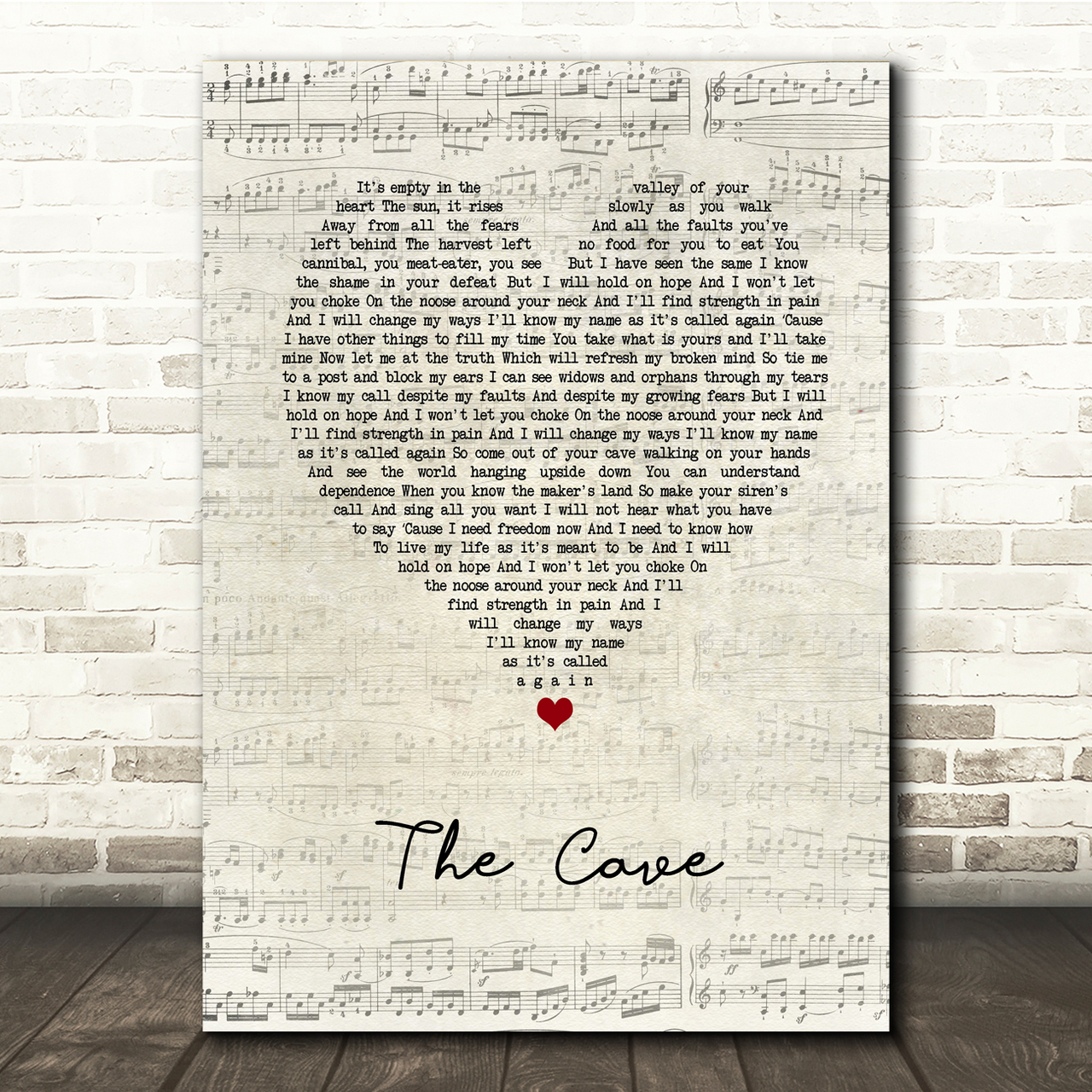 Mumford & Sons The Cave Script Heart Song Lyric Music Print mumford sons the cave script heart song lyric music print 2770