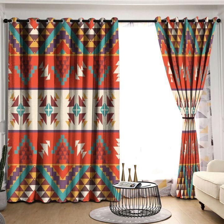 native american aztec pattern colorful printed window curtain 8888