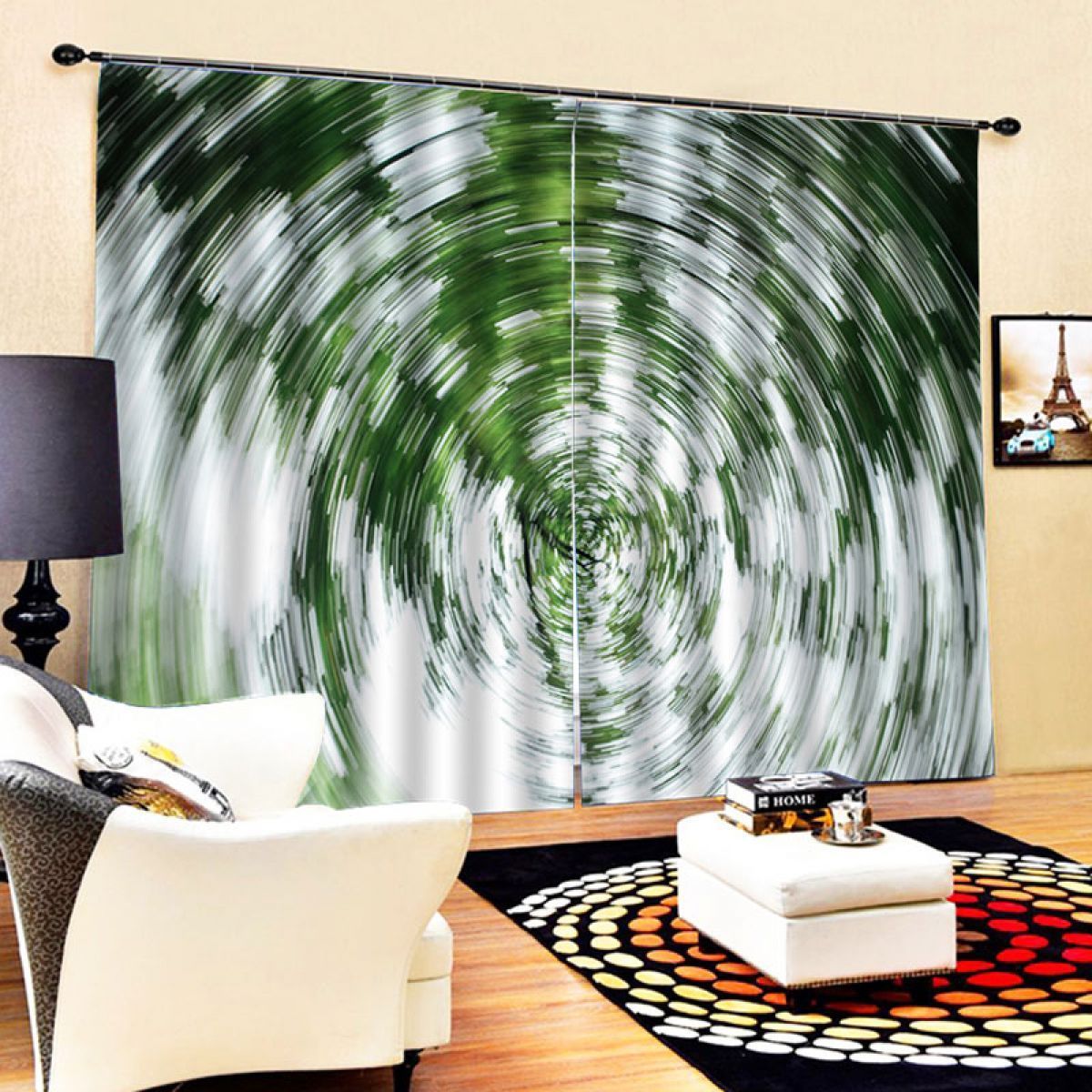 nature blurred printed window curtain home decor 5165